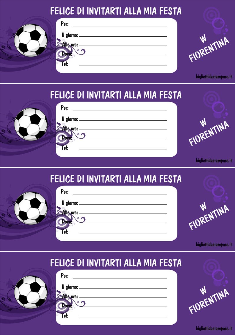 biglietti invito calcio fiorentina