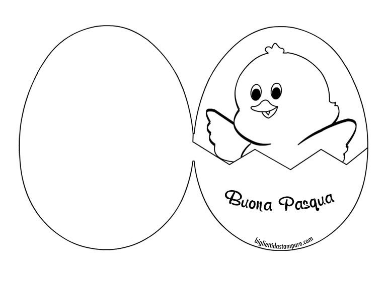 biglietto uovo pulcino pasqua