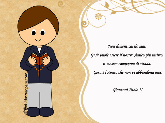 comunione bambino frase