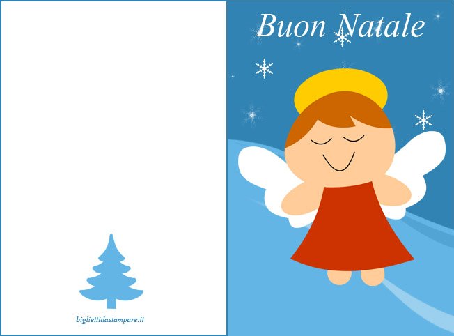 biglietto angelo natale