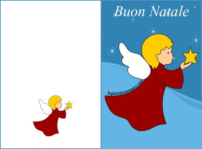 Biglietti Natale - Angelo con stella 3 biglietto angelo stella