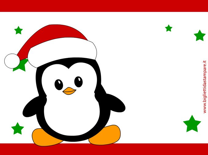 cartolina natale pinguino