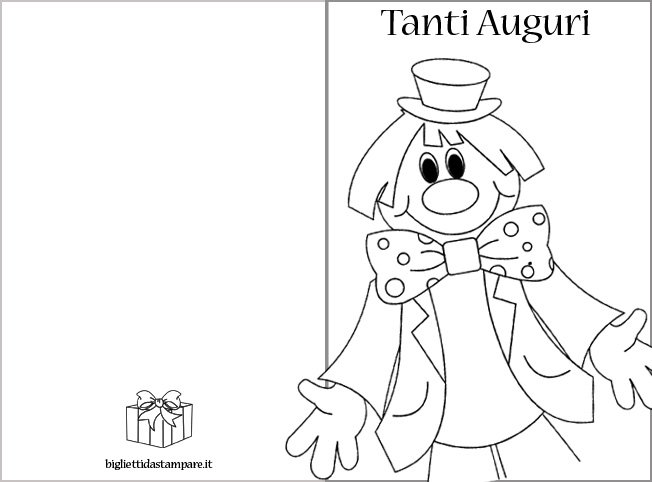 biglietti compleanno pagliaccio