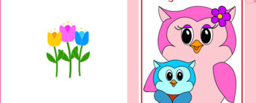 gufi biglietto festa mamma