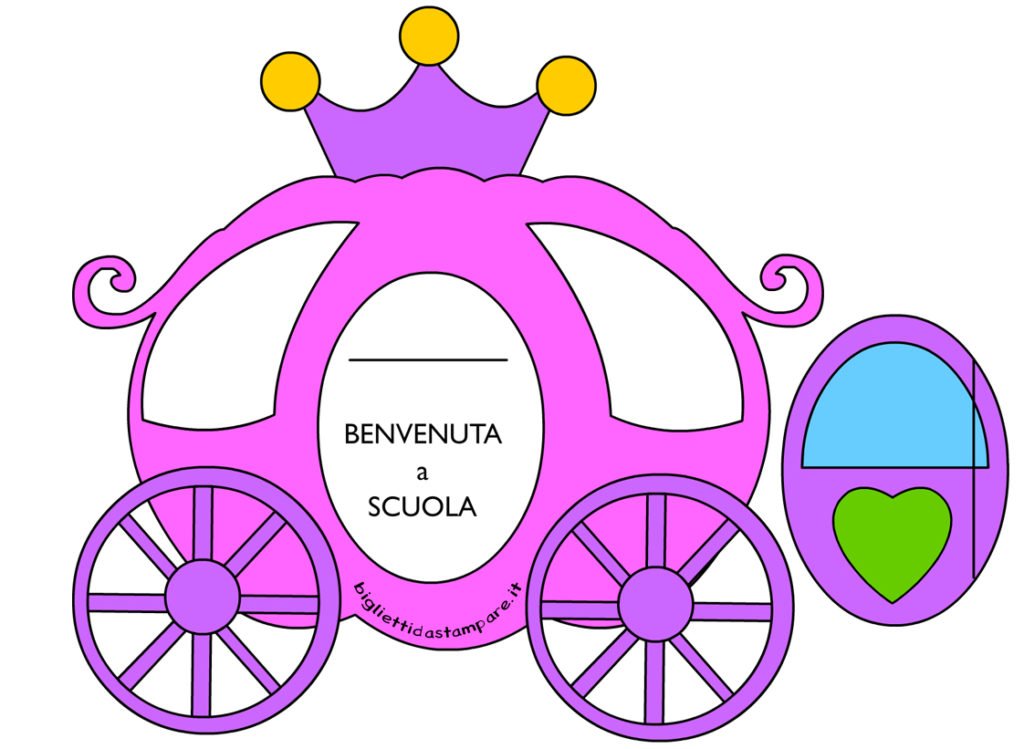 Biglietto Accoglienza Scuola con carrozza principessa 4 biglietto accoglienza carrozza1