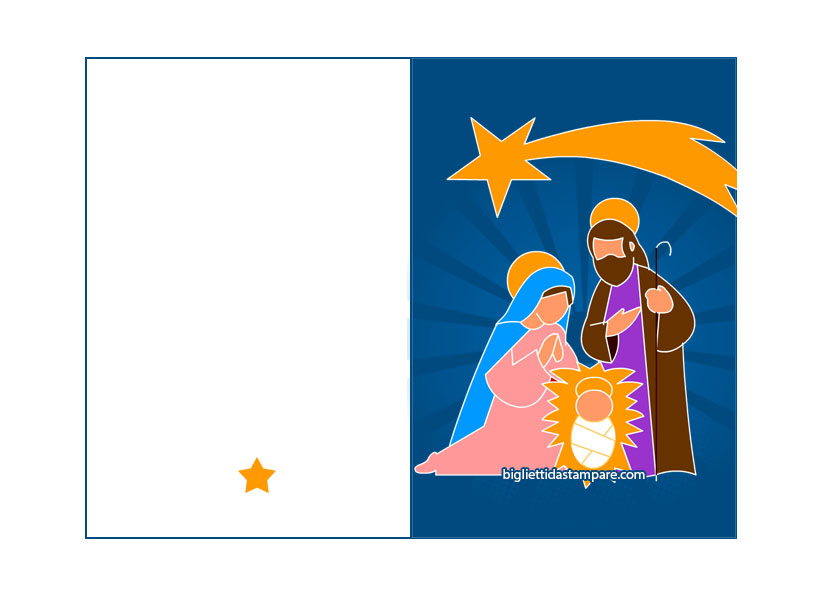 Biglietto di Natale con Natività stilizzata da stampare