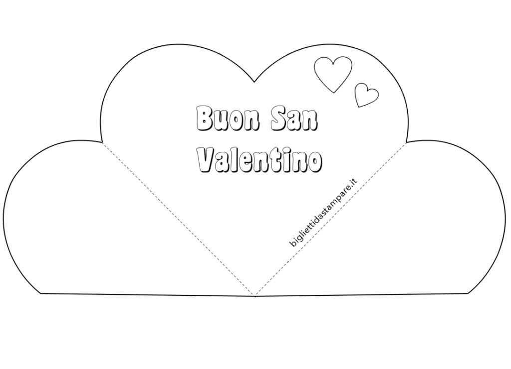 Biglietto d'auguri di San Valentino Cuore pieghevole Biglietti da