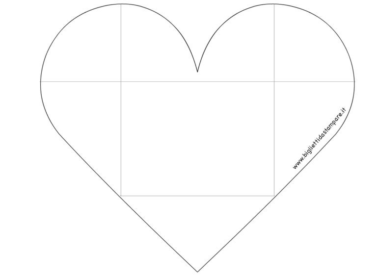 Biglietto di auguri pieghevole a forma di cuore Biglietti da stampare