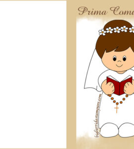 biglietto comunione bambina oro