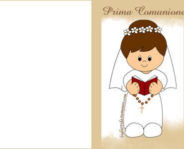 biglietto comunione bambina oro