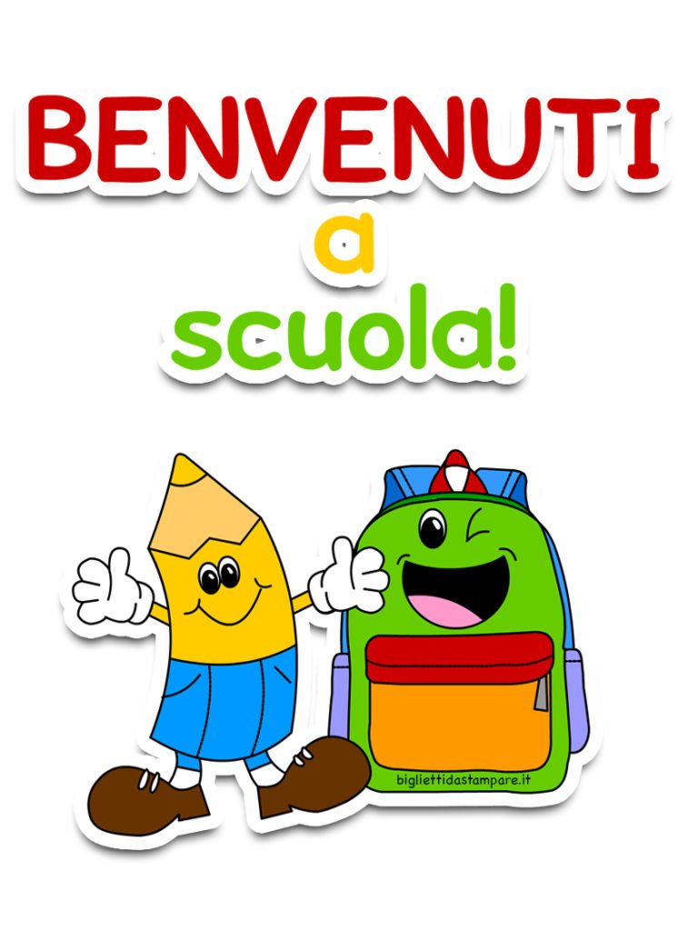 benvenuti a scuola zaino matita