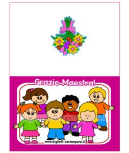 Biglietto per ringraziare la maestra da stampare gratis