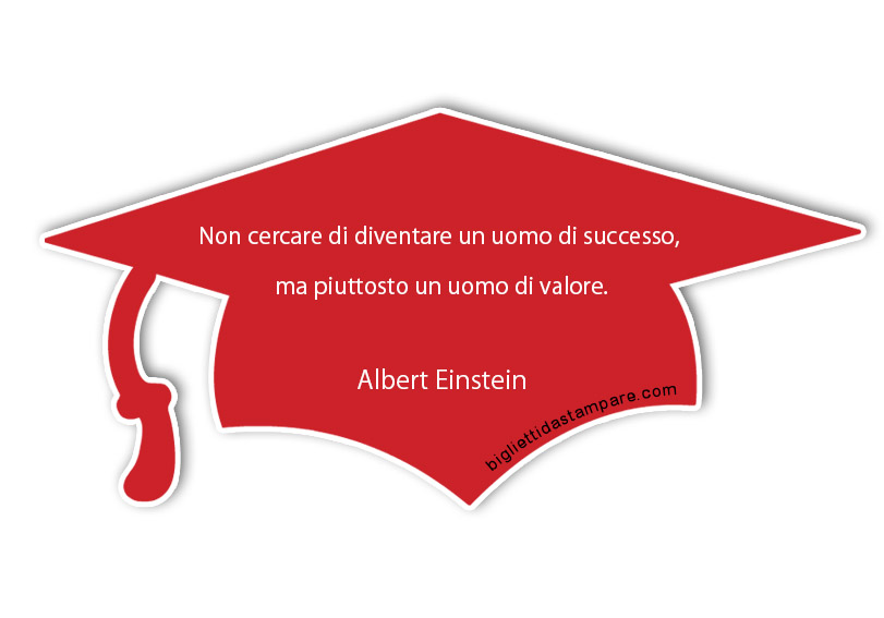 Biglietto di Laurea con frase di Einstein