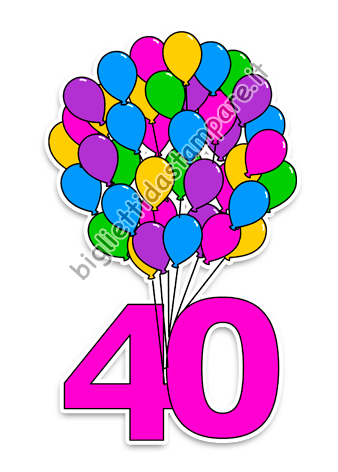 Auguri di Compleanno 40 anni con palloncini