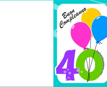biglietto compleanno 40 anni