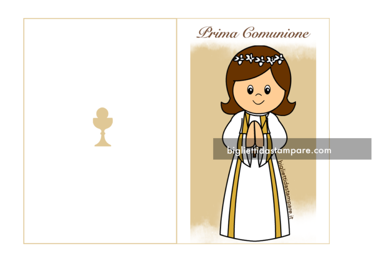 Biglietto ricordo Prima Comunione bambina - Biglietti da stampare