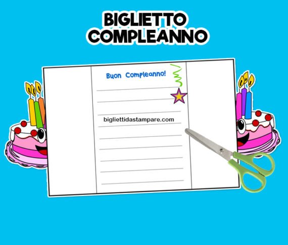 Biglietto di Compleanno da colorare - Biglietti da stampare