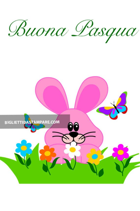 Biglietti Buona Pasqua Da Stampare Buona Pasqua con coniglio - Biglietti da stampare
