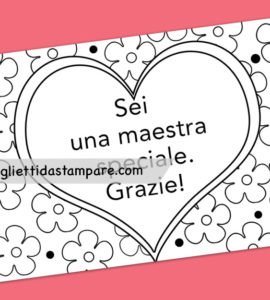 biglietto ringraziamento maestra