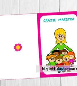 biglietto fine anno maestra
