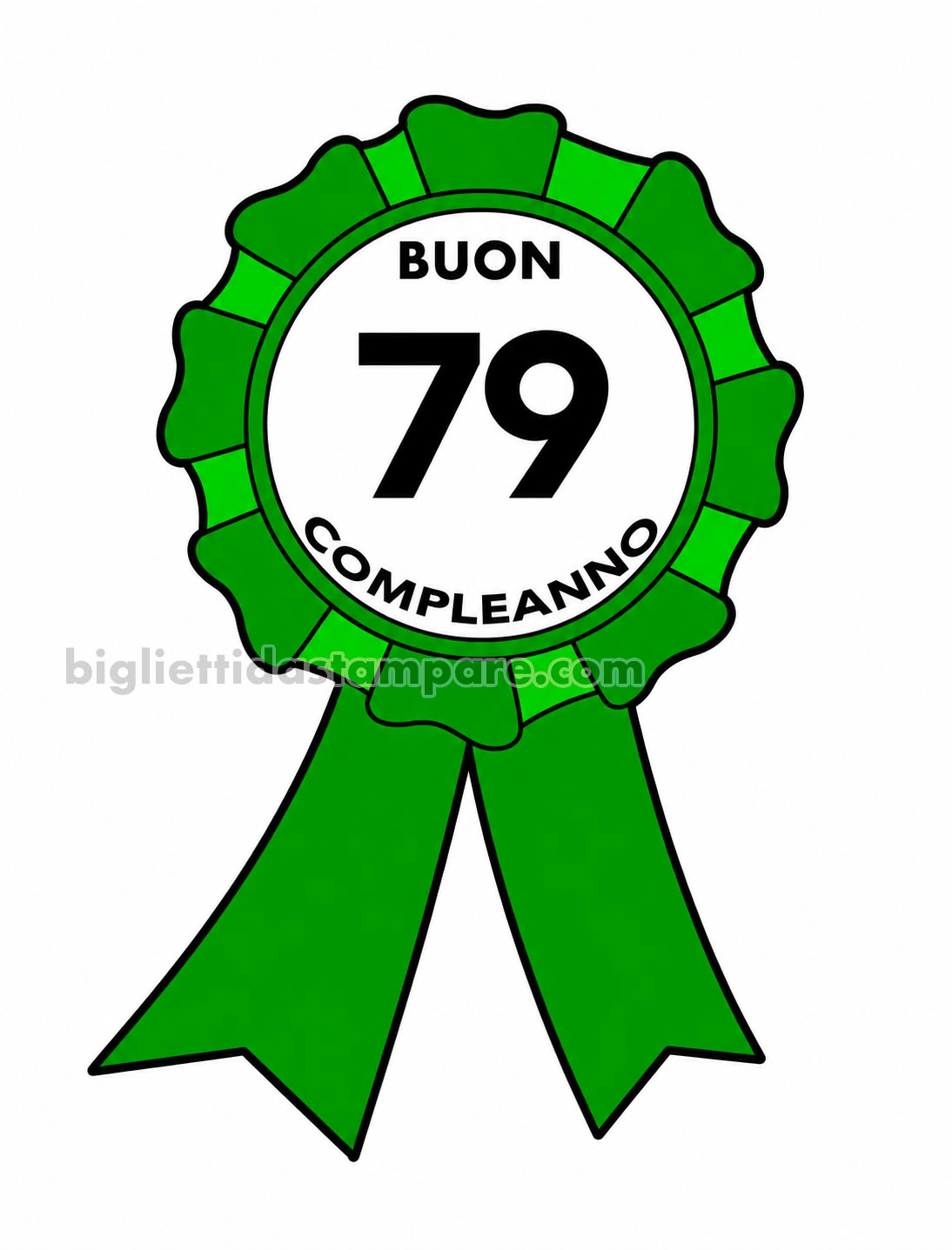 Coccarda compleanno 79 anni da stampare