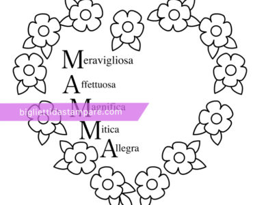 cuore acrostico mamma