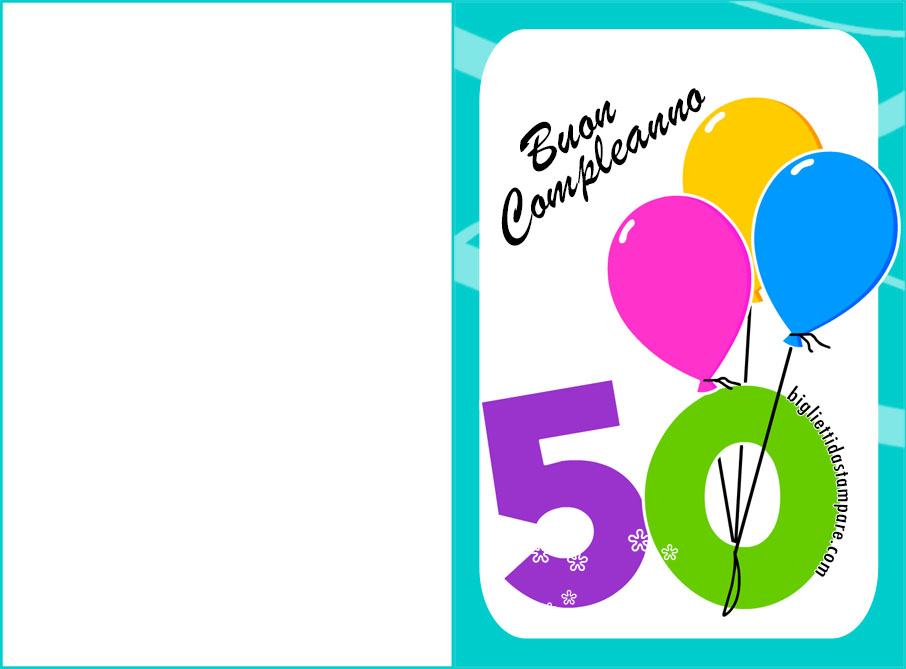 compleanno 50 anni biglietto