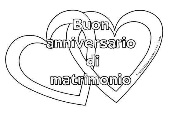 Biglietti Auguri Anniversario Matrimonio Da Stampare Anniversario di Matrimonio disegno - Biglietti da stampare