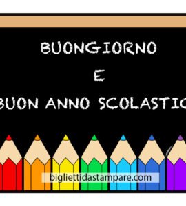 buongiorno buon anno scolastico
