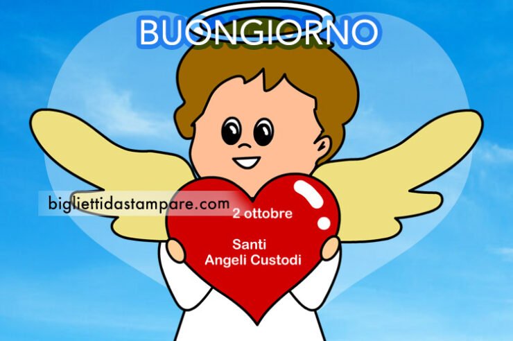 Buongiorno con gli angeli custodi - Biglietti da stampare
