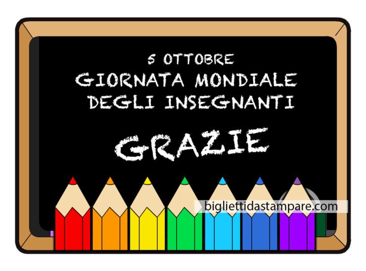 5 Ottobre Giornata Mondiale Degli Insegnanti - Biglietti Da Stampare