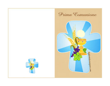 biglietto prima comunione croce