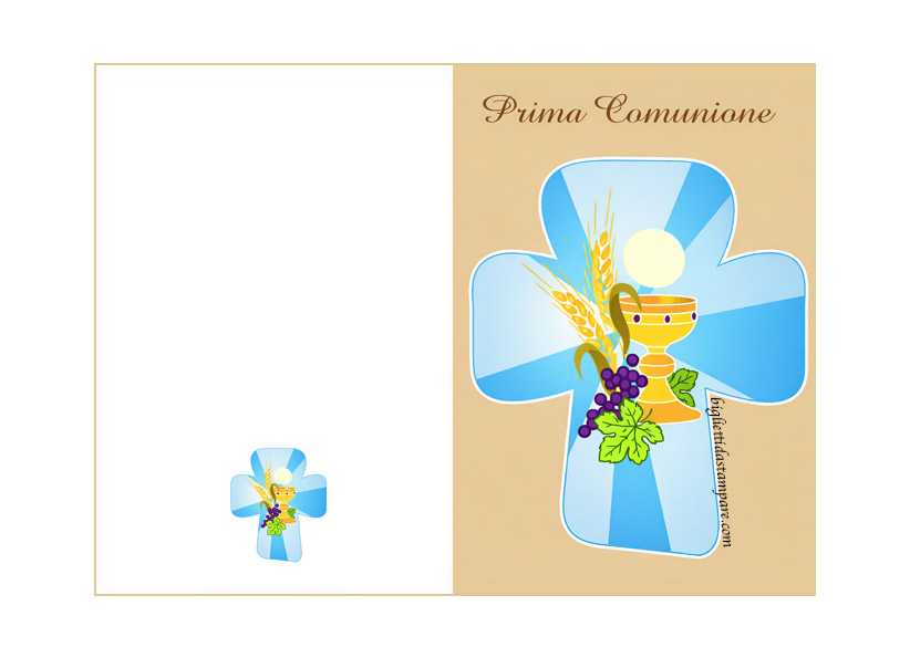 biglietto prima comunione croce