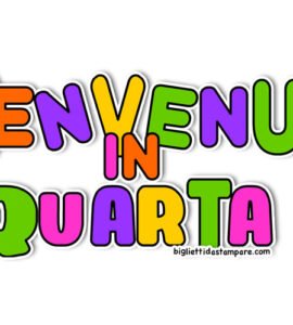 cartello benvenuti quarta