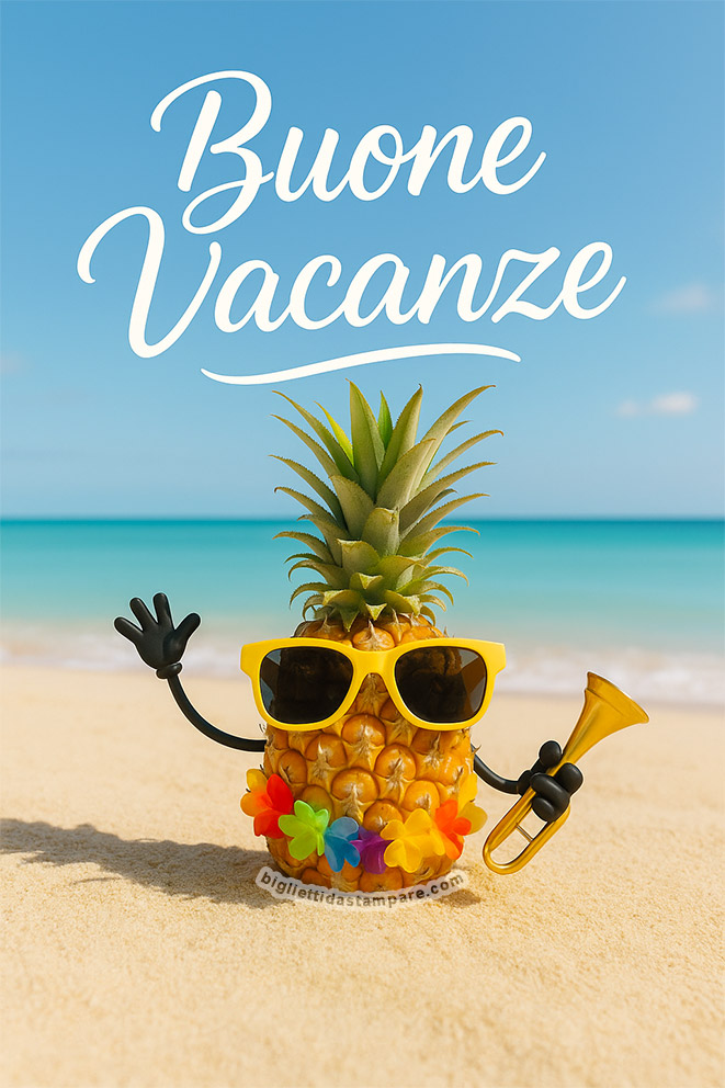 Buone Vacanze Immagine divertente con ananas