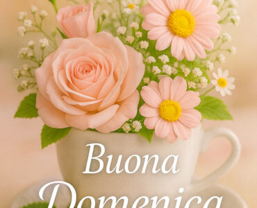 buona domenica tazza fiori