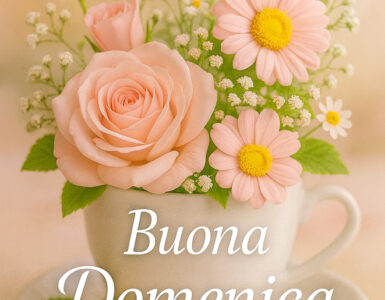 buona domenica tazza fiori