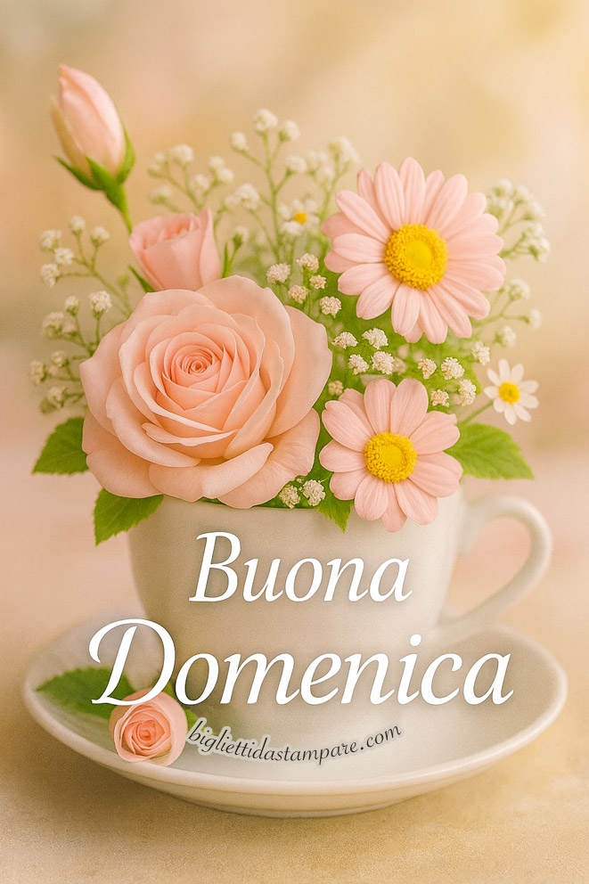 buona domenica tazza fiori