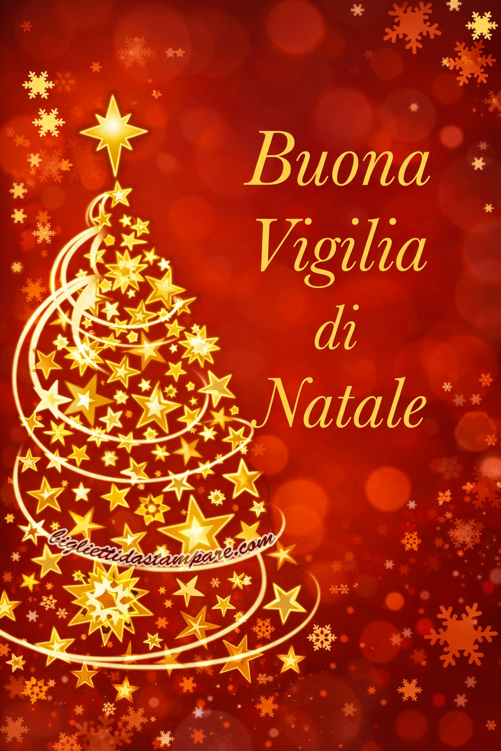 Auguri per la Vigilia di Natale con albero di Natale