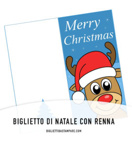 Biglietto di Natale con renna sorridente 1 renna sorridente