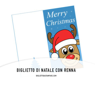 Biglietto di Natale con renna sorridente 10 renna sorridente