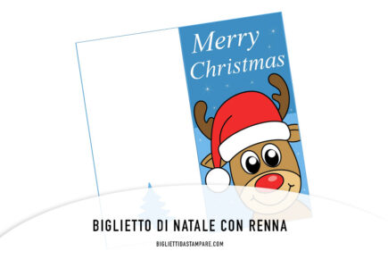 Biglietto di Natale con renna sorridente 57 renna sorridente