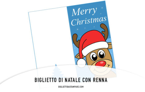 Biglietto di Natale con renna sorridente 73 renna sorridente