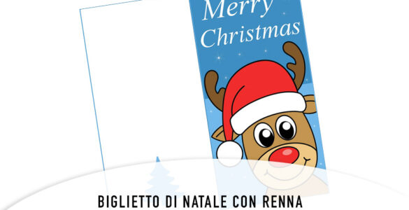 Biglietto di Natale con renna sorridente 101 renna sorridente