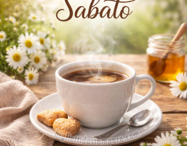 buon sabato con tazza di caffe