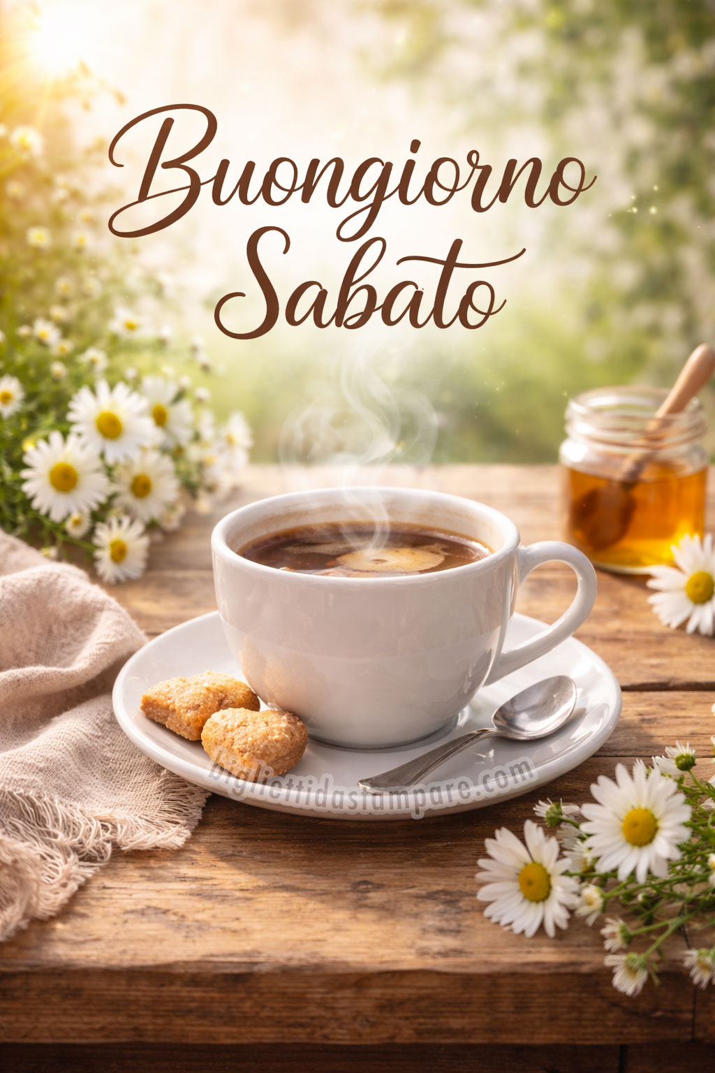buon sabato con tazza di caffe
