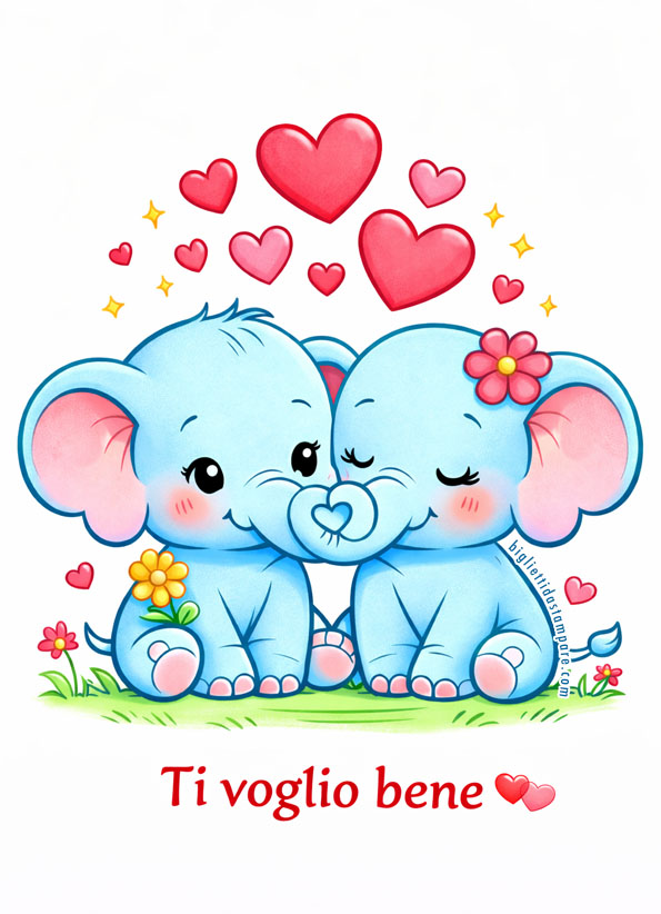 Elefanti teneri con cuori immagine 1 elefanti teneri con cuori